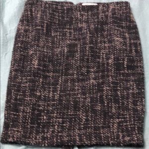 Plaid wool skirt.